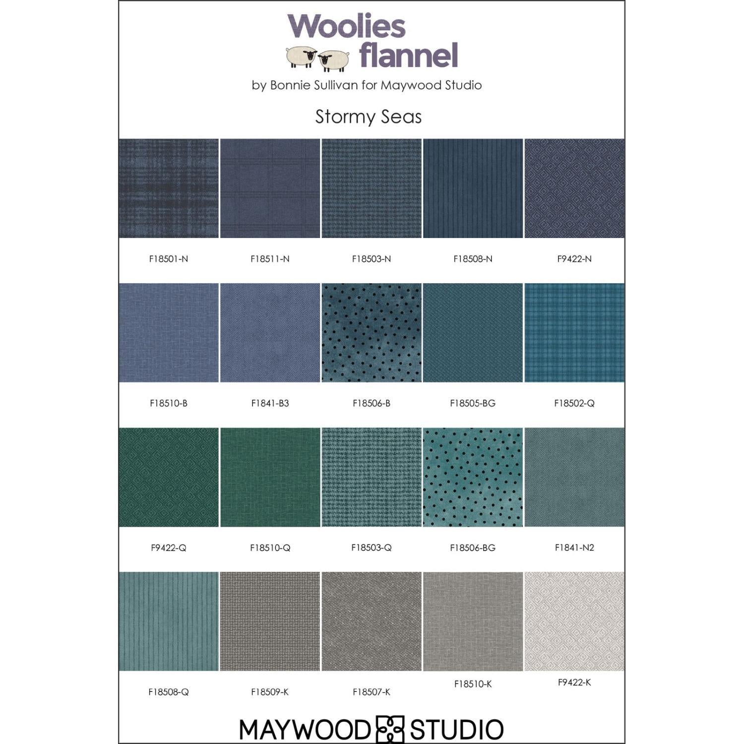 Woolies Flannel Jelly Roll Stormy Seas (40) Strips