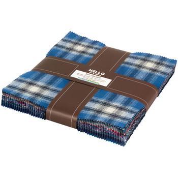 Mammoth Flannel Layer Cake Blue 42 Pieces