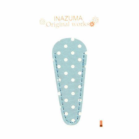 Leather Polka Dot Embroidery Scissors Case Aqua