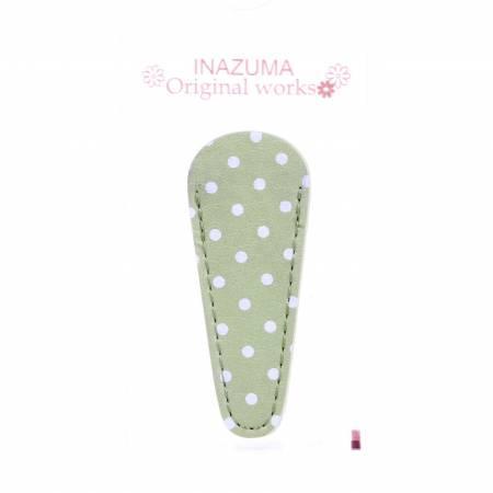 2.5" Long - Leather Polka Dot Embroidery Scissors Case light Green