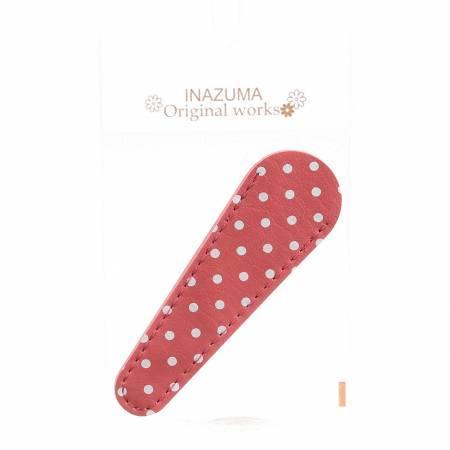 3 3/8" Long - Leather Polka Dot Scissor Sheath Pink Long