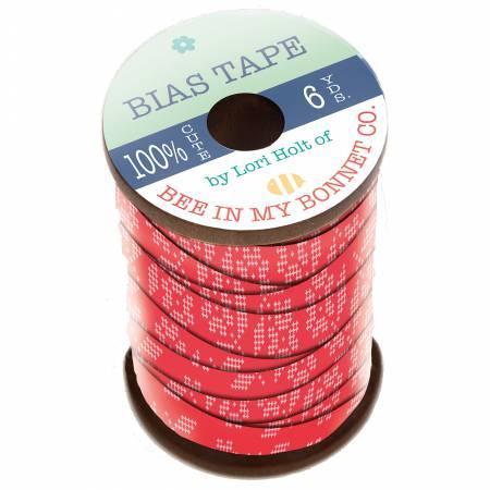 My Happy Place 1/2" Bias Tape Red Flower