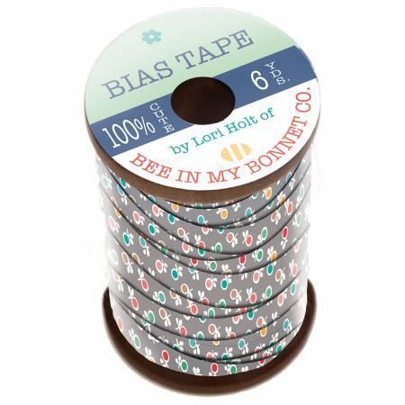 My Happy Place 1/2" Bias Tape Gray Ditys