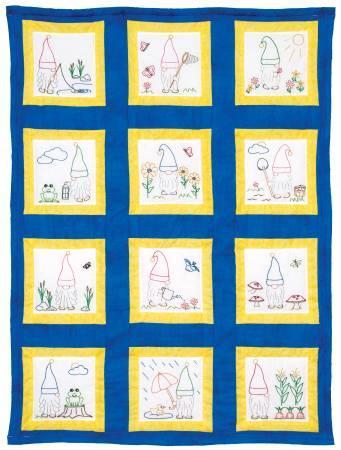 9" Theme Quilt Block Gnomes 737-118