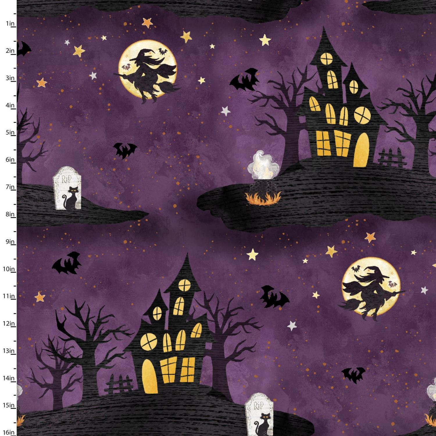 Boo Y'all 19565-Purple Haunted House