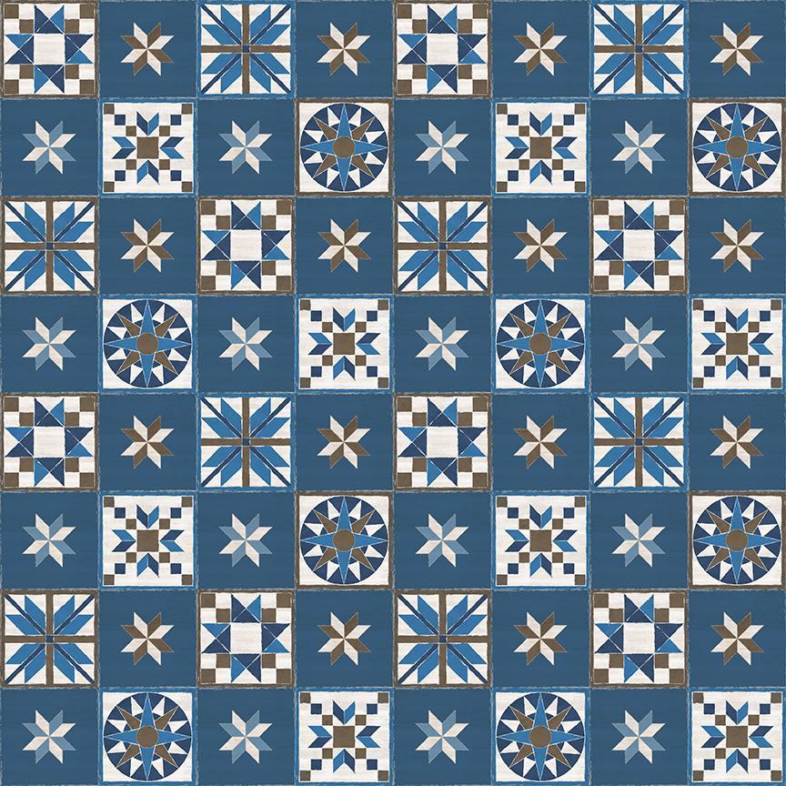 Winter Barn Quilts Blue Square C12081-Dark Blue