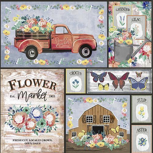 Flower Junction Market Patchwork 19439-Multi