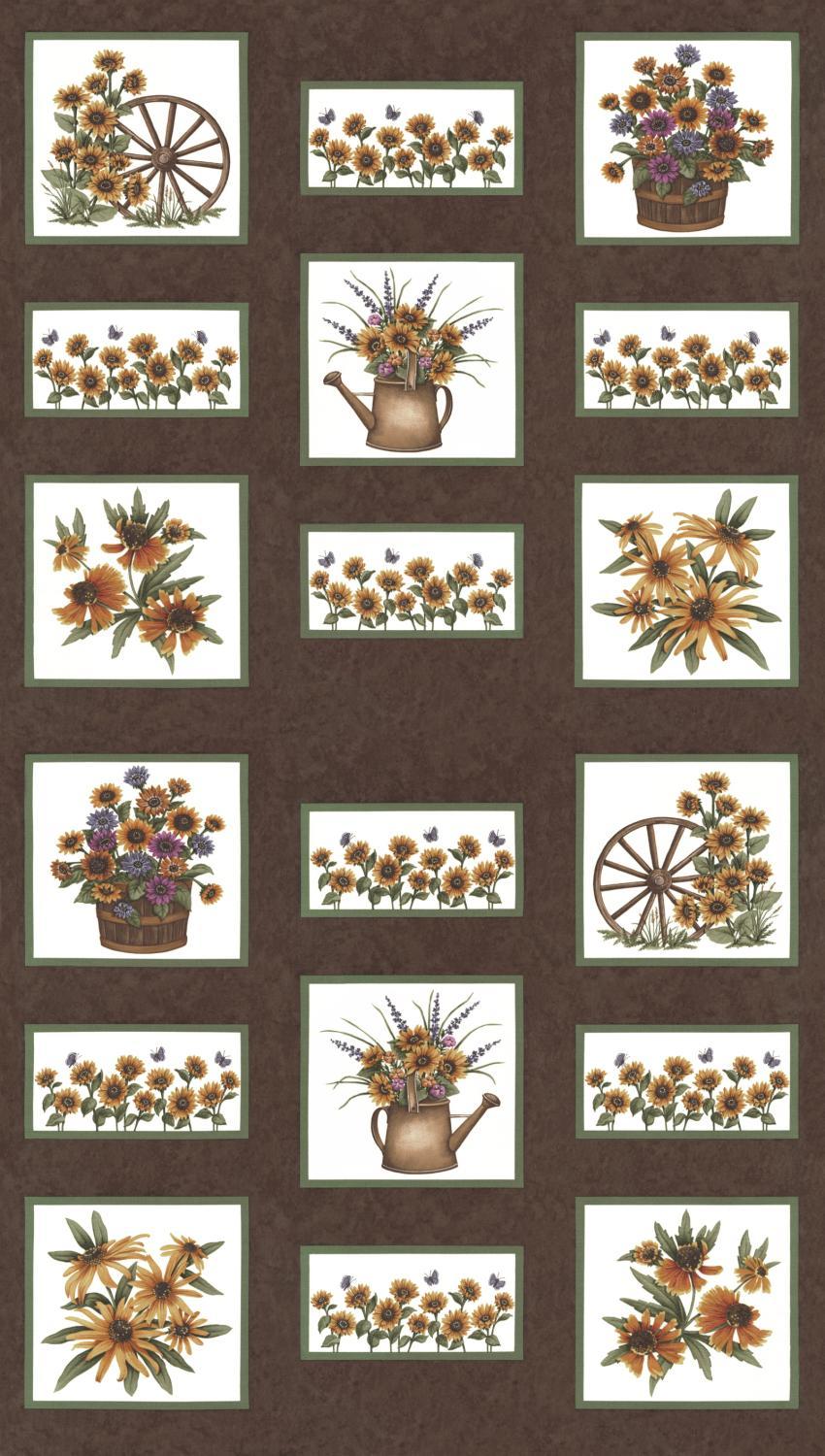 Sunflower Garden Panel 6890-18 - Brown