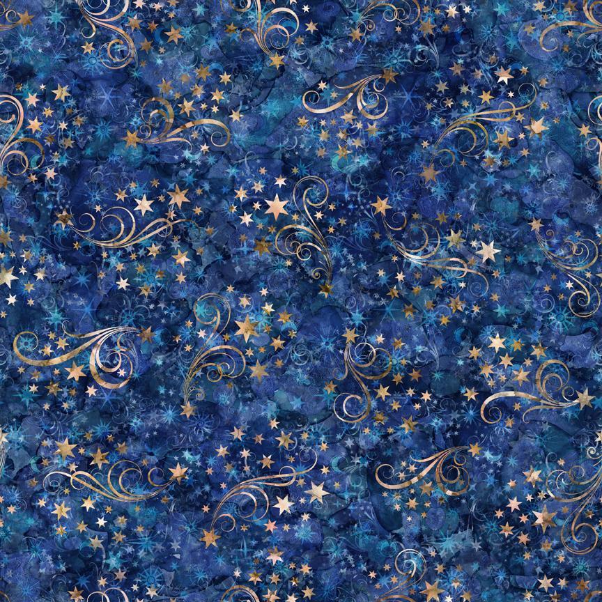 108" wide Quilt Back - Blue Stars 29257-W