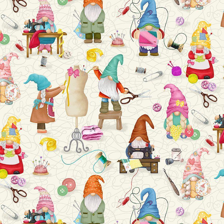Sewing Gnomes CD2484 Cream