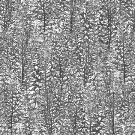 Frosty Woodlands 24254-919 Snowy Trees Gray