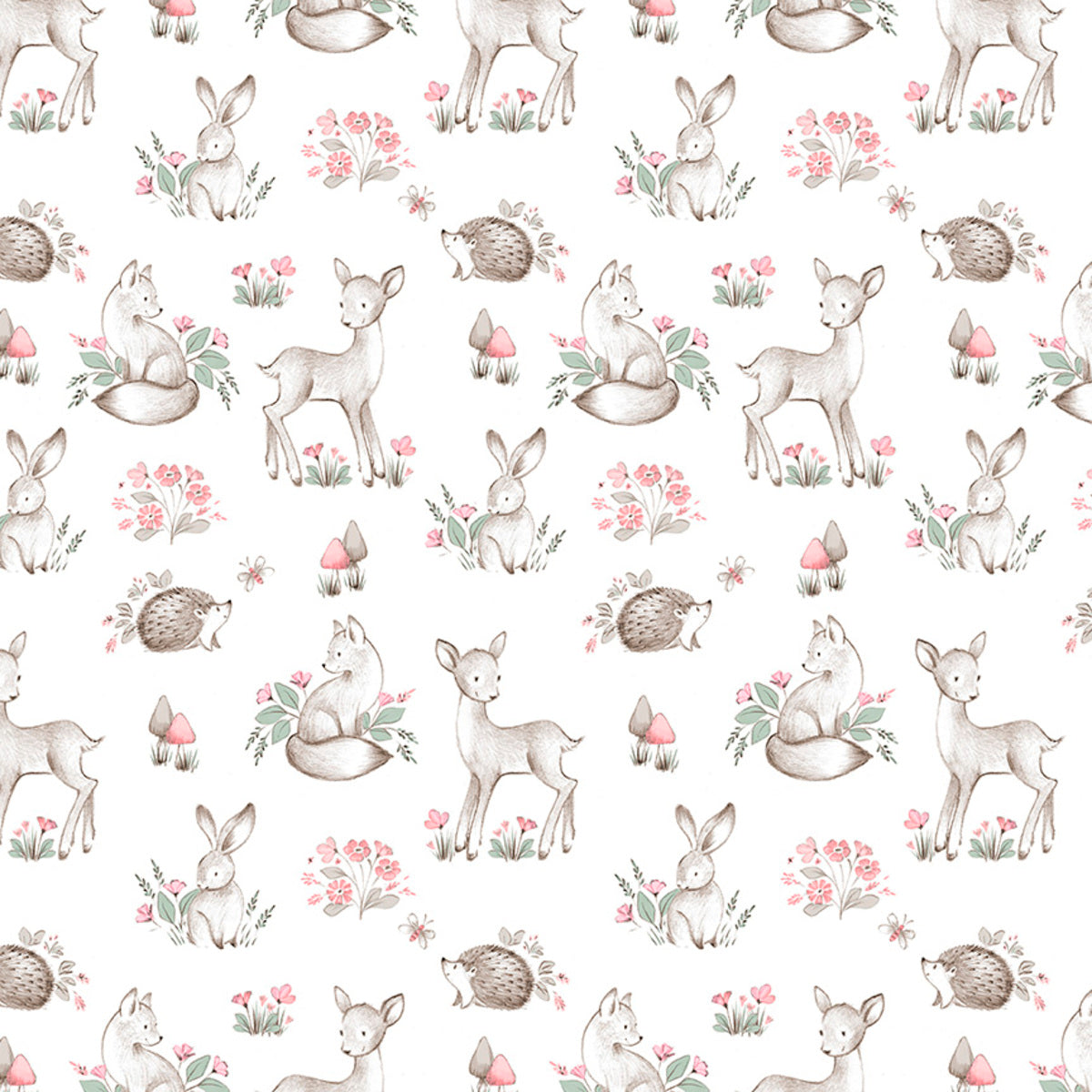 Sweet Woodland 24518-WHT Woodland Animals