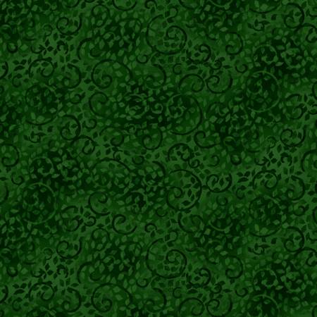 Essential 26035-797 Dark Green Scroll Texture