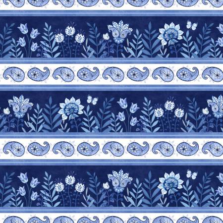 31" - Blooming Blue 27687-441 Multi Repeating Stripe