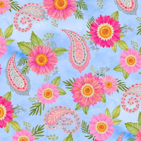 Paisley Punch 27715-437 Blue Floral and Paisleys