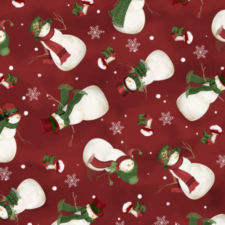 Woodland Snowmen 27736-337 Red Tossed Snowmen