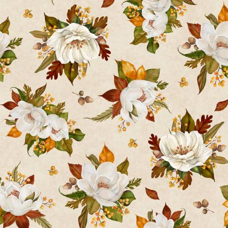 Oh My Gourd 27745-272 Tossed Magnolias Cream