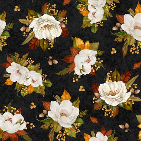 Oh My Gourd 27745-972 Tossed Magnolias Black