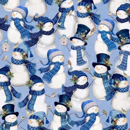 Let It Snow-Man! 27753-440 Packed Snowmen Light Blue