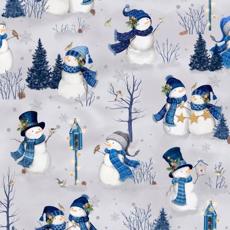Let It Snow-Man! 27754-914 Scenic Snowmen Gray