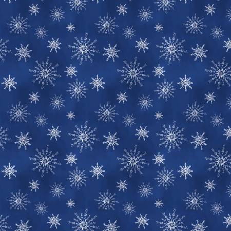 Let It Snow-Man! 27758-414 Snowflakes All Over Dark Blue
