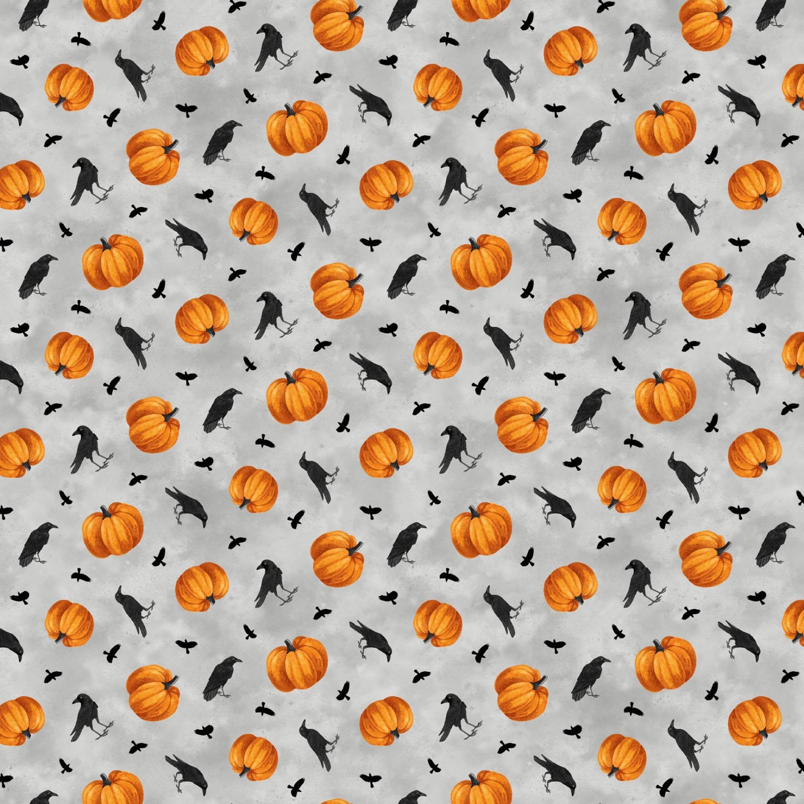 Spellbound 28139-94 Gray Multi Crows and Pumpkins