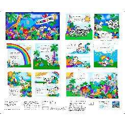 Rainbow Zebra Soft Book Panel 28890-X