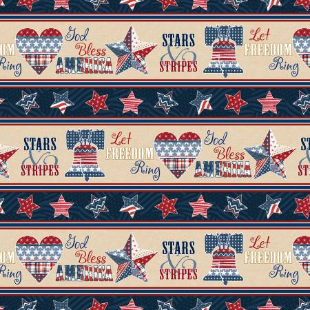 Stars of Valor Multi Repeating Stripe Patriotic 30082-243