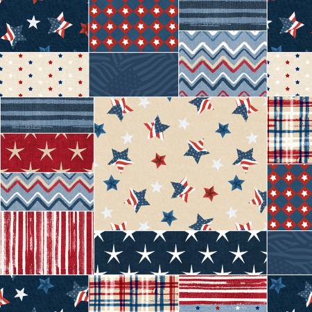 Stars of Valor Multi Patchwork Patriotic 30083-431