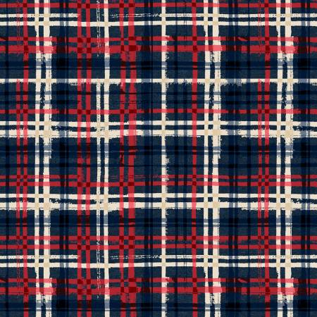 Stars of Valor Navy Plaid All Over Patriotic 30088-424
