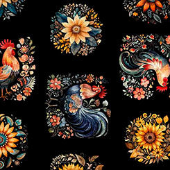Poultry In Motion - 30842-J Roosters and Sunflowers