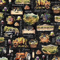 Cork & Barrel - Wine Motifs and Regions 31167-J