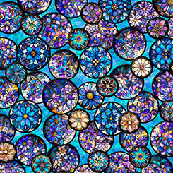 Mosaic Blooms 31485-Q Floral Circle Vignettes