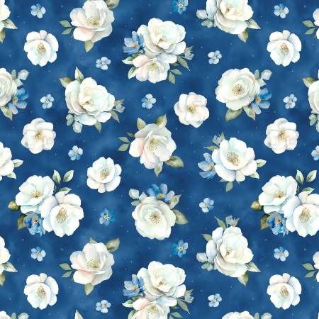 Blue Harmony Dark Blue Floral Toss 33901-417