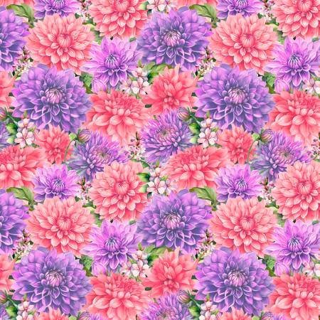Dahlia Botanica Packed Floral Pink/Purple 33924-367