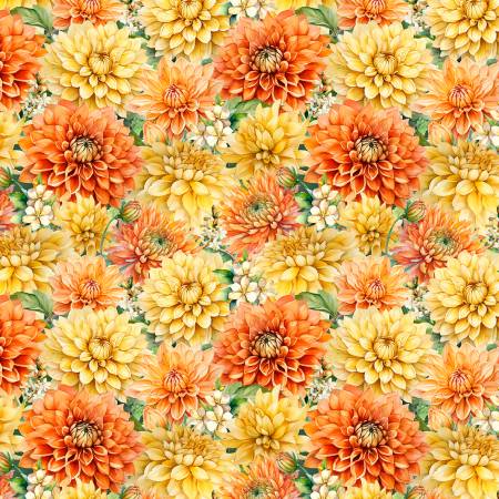 Dahlia Botanica Packed Floral Yellow/Orange 33924-587