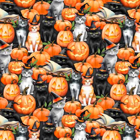Spooky Trails 33932-989 Cats & Pumpkins Multi