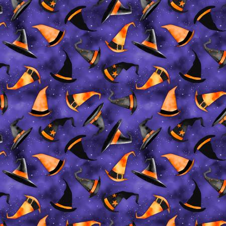 Spooky Trails 33933-689 Witches Hats Purple