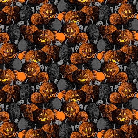 Moonlit Manor 34010-988 Black/Orange Pumpkin Patch