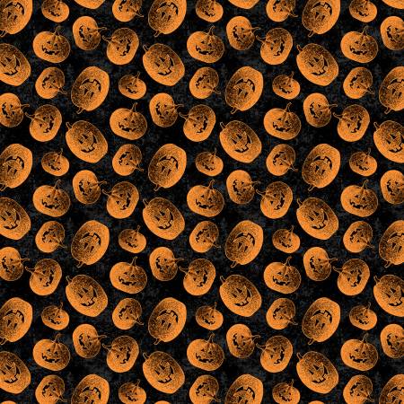 Moonlit Manor 34012-980 Black/Orange Tossed Jack o' Lanterns