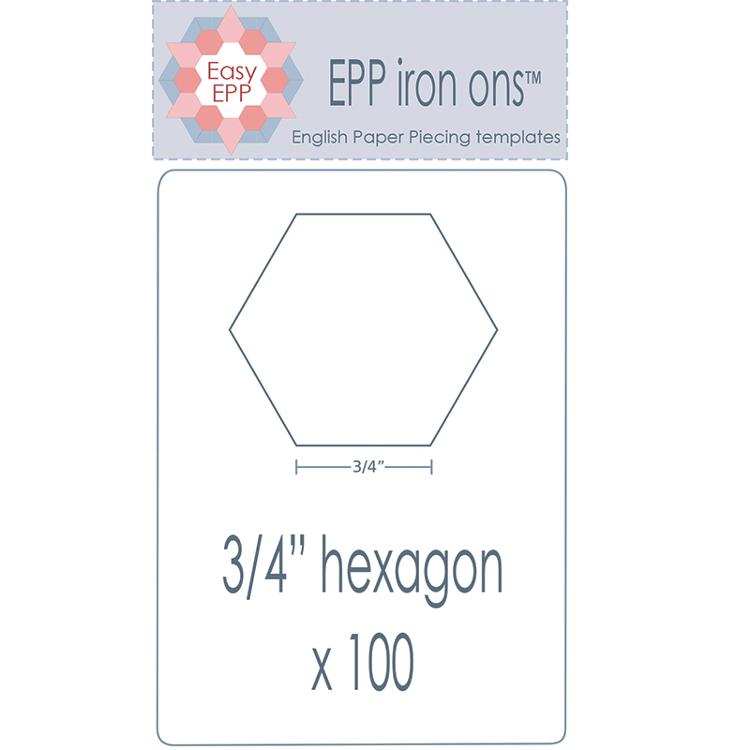 English Paper Piecing Papers Iron-On 3/4" Hexagon Semi Water Soluble