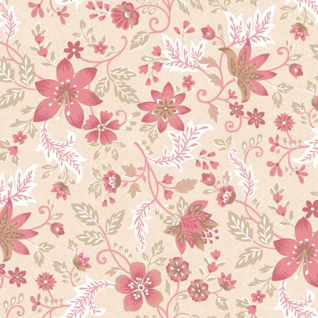 Hearth & Home 3615-44 Cream Folk Flower Vine