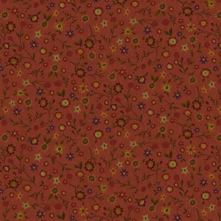Bountiful Blessings 3634-89 Dark Red Autumn Flower Toss