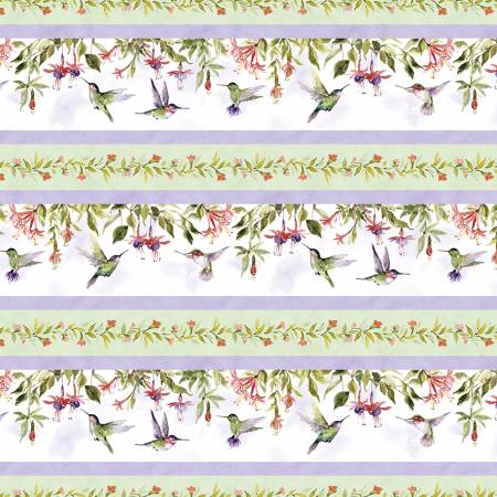 Hummingbird Floral Multi Repeating Stripe 39827-176