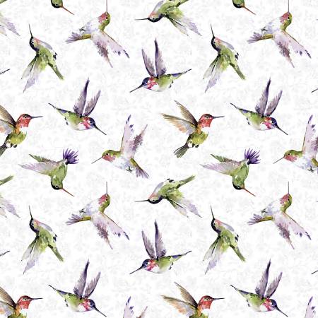 Hummingbird Floral White Hummingbird Toss 39830-173