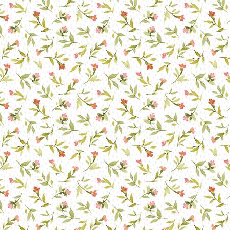 Hummingbird Floral White Floral Toss 39831-137