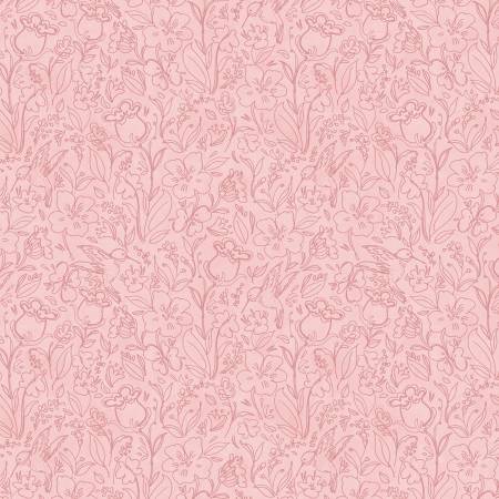 Hummingbird Floral Pink Toile 39833-333