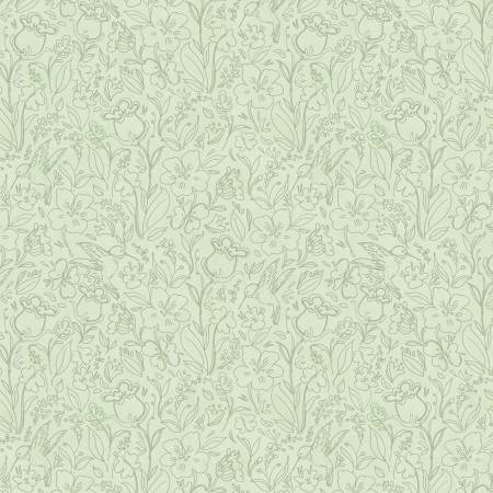 Hummingbird Floral Green Toile 39833-777