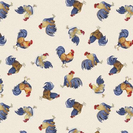 Morning Serenade 39865-224 Cream Roosters Toss