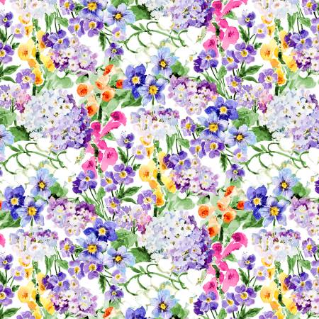 Floral Flutter 39910-176 Packed Florals White